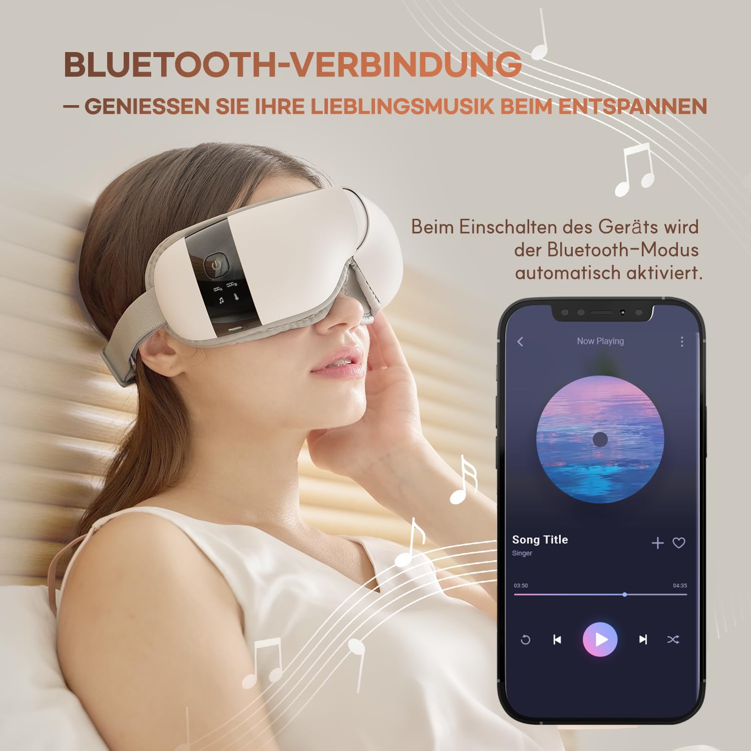HuBDIC HubiCare Ultra Leise mit Doppel-Pad Augenmassagegerät, unter 28dB Wärme- und Kühltherapie, Luftkompressions-Augenpflegegerät für trockene Augen, Augenbelastung und Migräne-Linderung