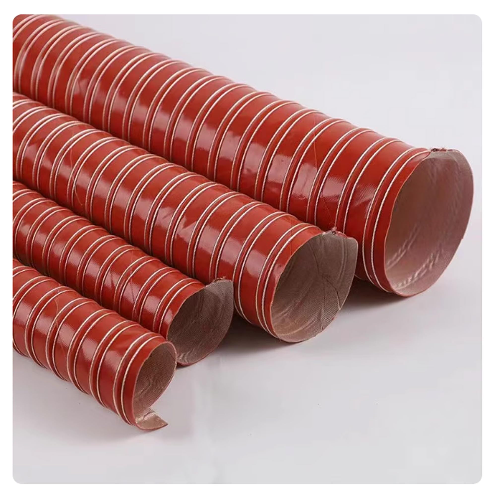 Manguera de conducto de alta temperatura de 1 metro (3,28 pies), manguera de conducto de aire de refrigeración de frenos flexible de silicona/manguera de ventilación de secadora para aire, fibra de v