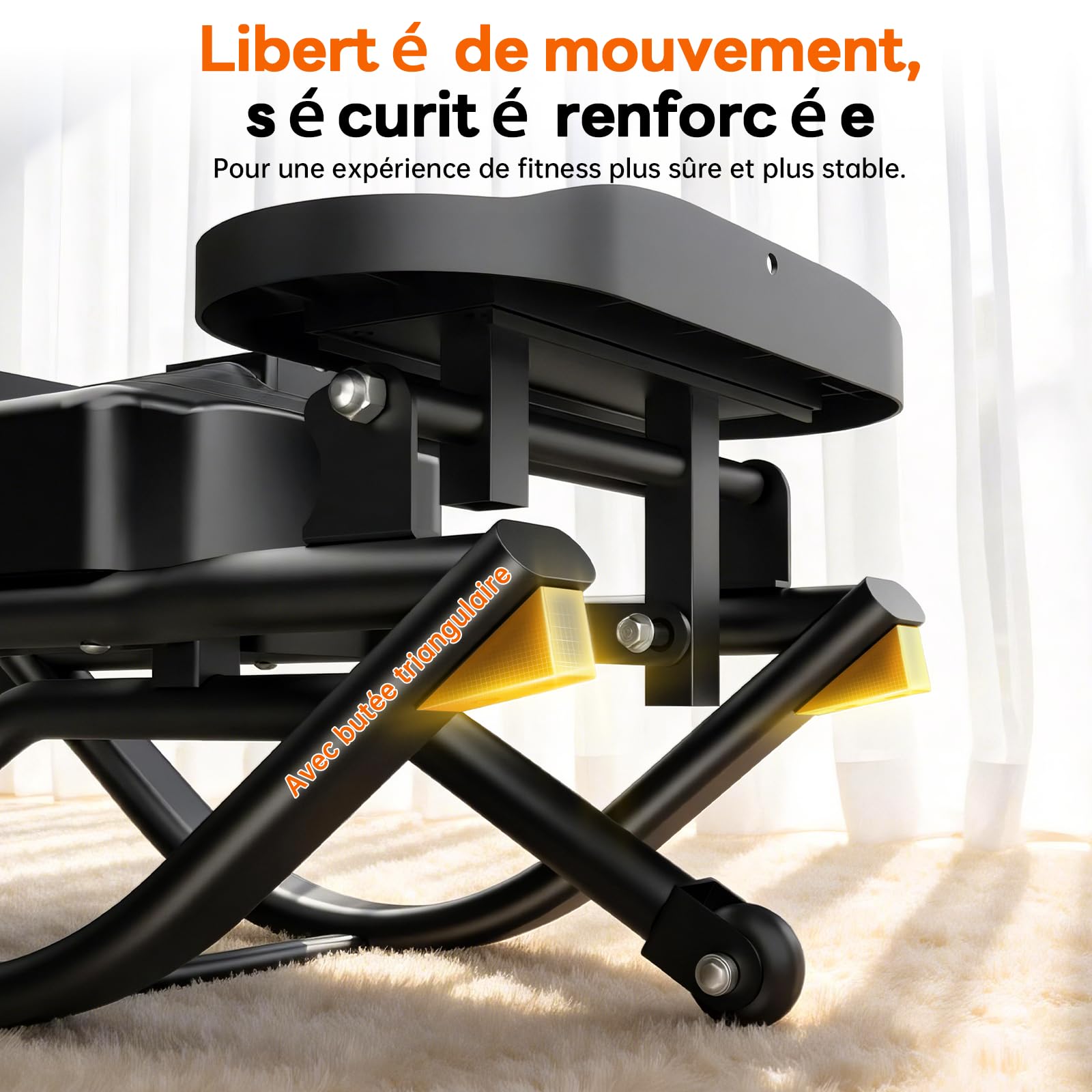 HXD-ERGO Stepper Latéral à Bascule Silencieux | Acier robuste, pédales antidérapantes, mouvement latéral brûle-graisses, écran LCD, silencieux, idéal maison bureau