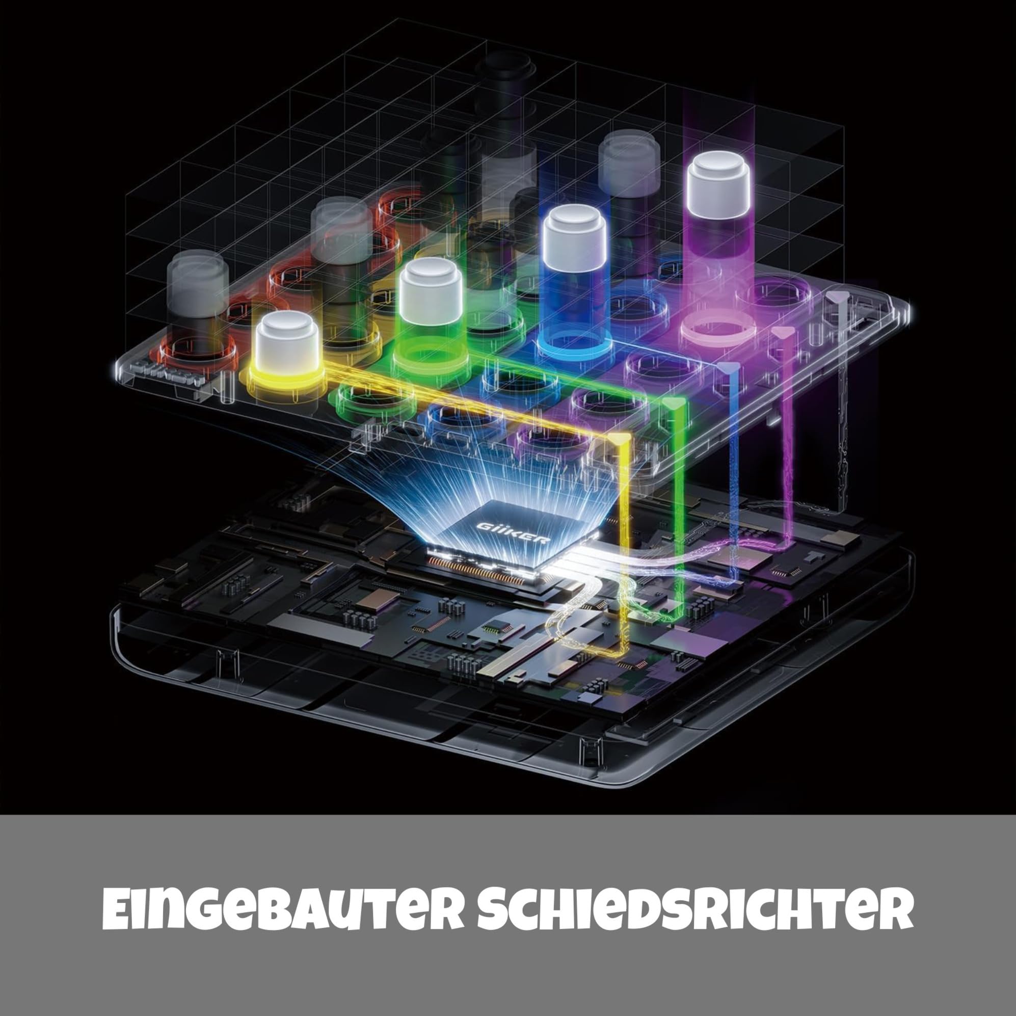 GiiKER Smart Four, 3D-KI-gestütztes 4-Gewinnt-Spiel, Strategie-Brettspiele mit integriertem Schiedsrichter für 1 2 Spieler, Reisespiele für Kinder ab 6 12 Jahren