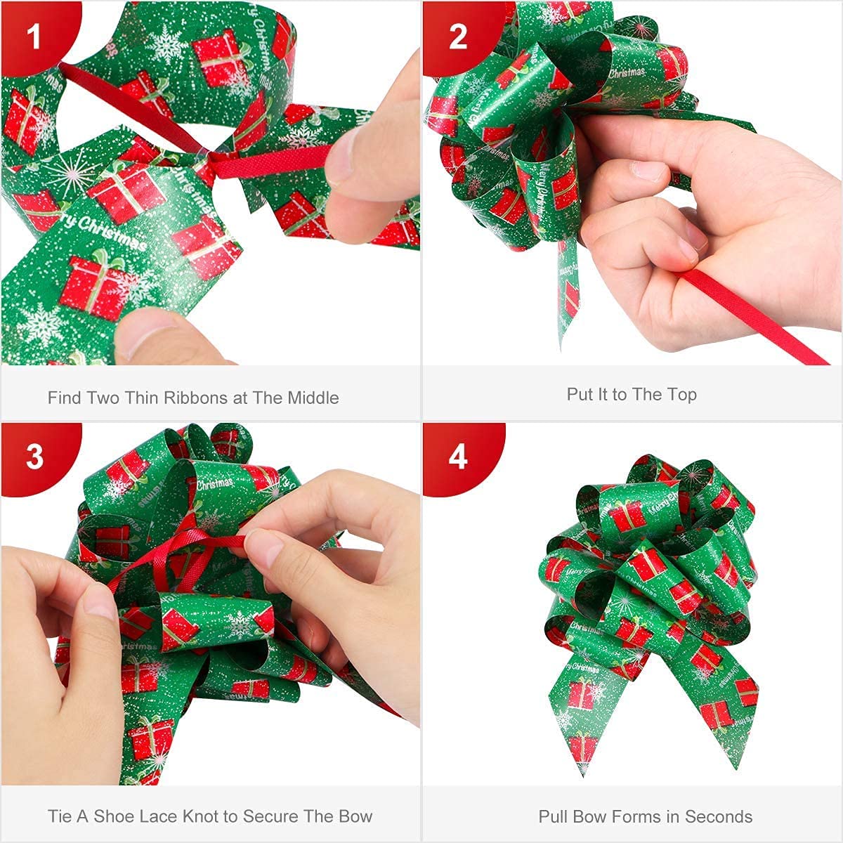 Kerst Trek Strikken Grote Gift Strikken Lint Grote 5 inch 12 stks voor Xmas Present Gift Wrapping, Kerstversiering, Bloemist Gift Mand Tas Bruiloft