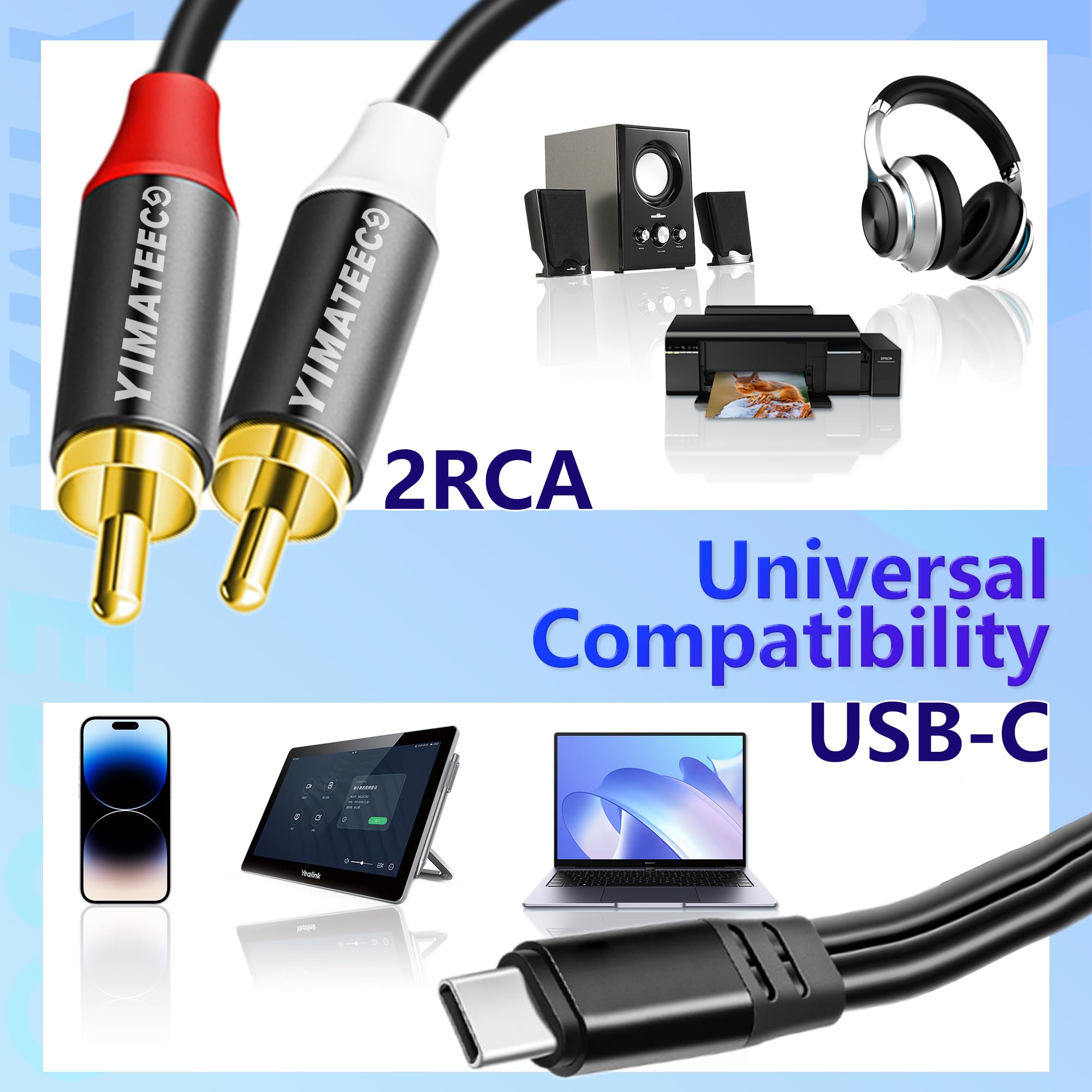 YIMATEECO USB C to RCA Audio Cable - Image 2