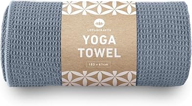 Lotuscrafts® Yoga Handtuch rutschfest für Yogamatte, rutschfester als klassisches Yoga Handtuch rutschfest mit Noppen dank großflächiger Silikonbeschichtung Yogatuch rutschfest, Yogas Tuch 183 x 61 cm