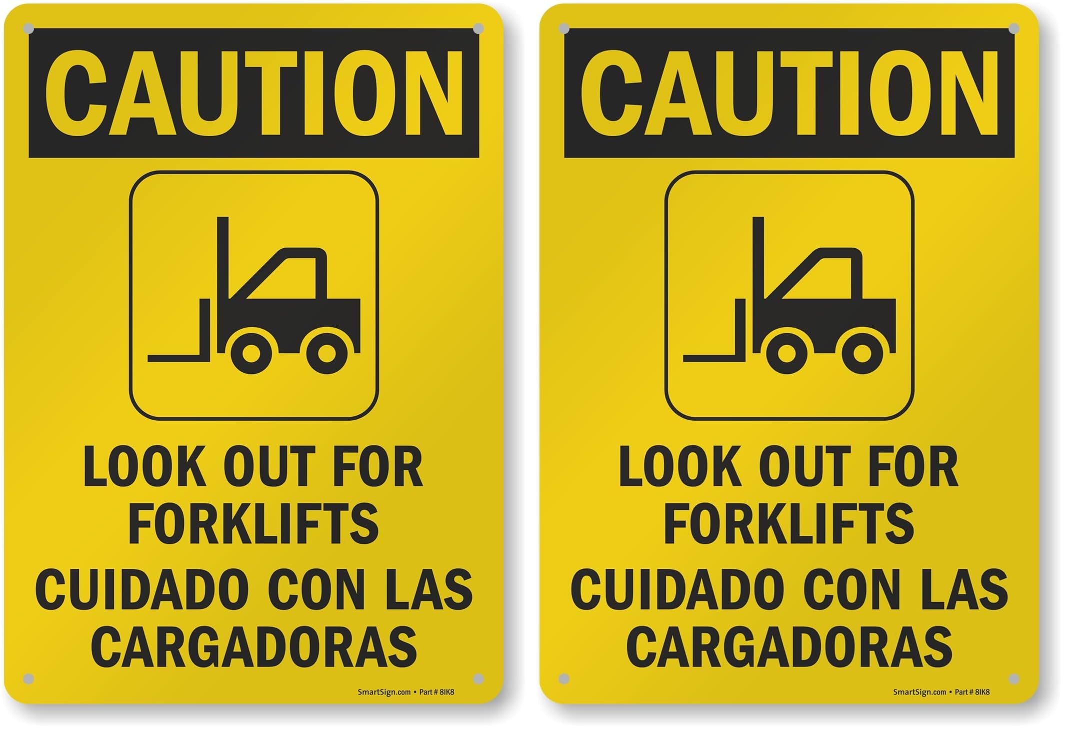 SmartSign - S-8498-AL-14 "Caution - Look Out For Forklifts" Bilingual Sign | 10" x 14" Aluminum — Amazon image 10