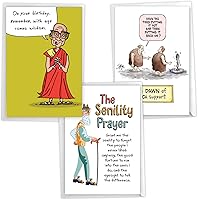 Vista 11 de NobleWorks Surtido de 3 divertidas tarjetas de felicitación de cumpleaños con sobres (3 diseños, 1 cada uno) Celebration Toons VC8124BDG-C1x3