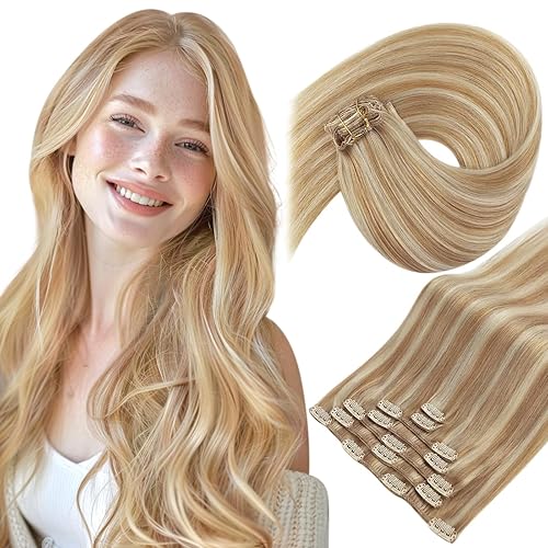 Miniatura 10 de Sunny Hair - Extensiones de clip de cabello humano lacio para un aspecto natural, se mezclan muy bien con tu cabello, color negro - 18pulgadas,