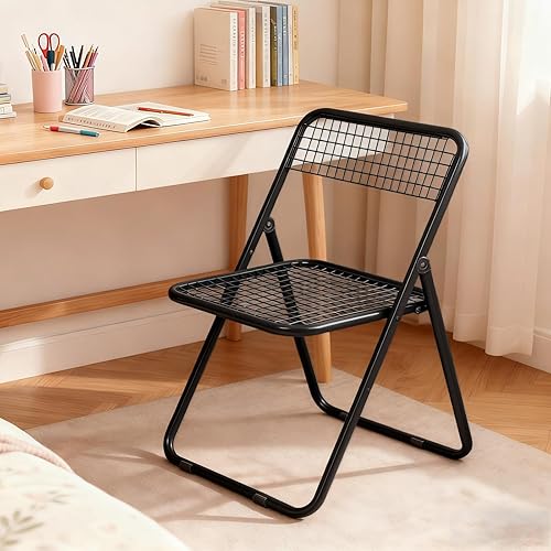 Miniatura 3 de Paquete de 6 sillas plegables, color negro, una sola pieza, diseño plegable que ahorra espacio para uso en interiores y exteriores