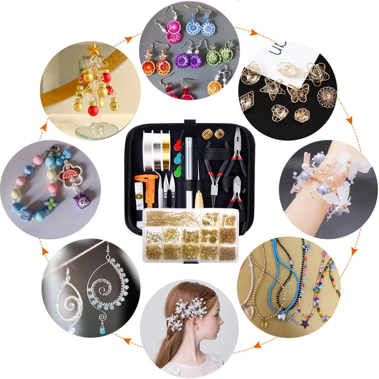 Kit di gioielli, inclusi strumenti per gioielli, cordini per gioielli e accessori per gioielli