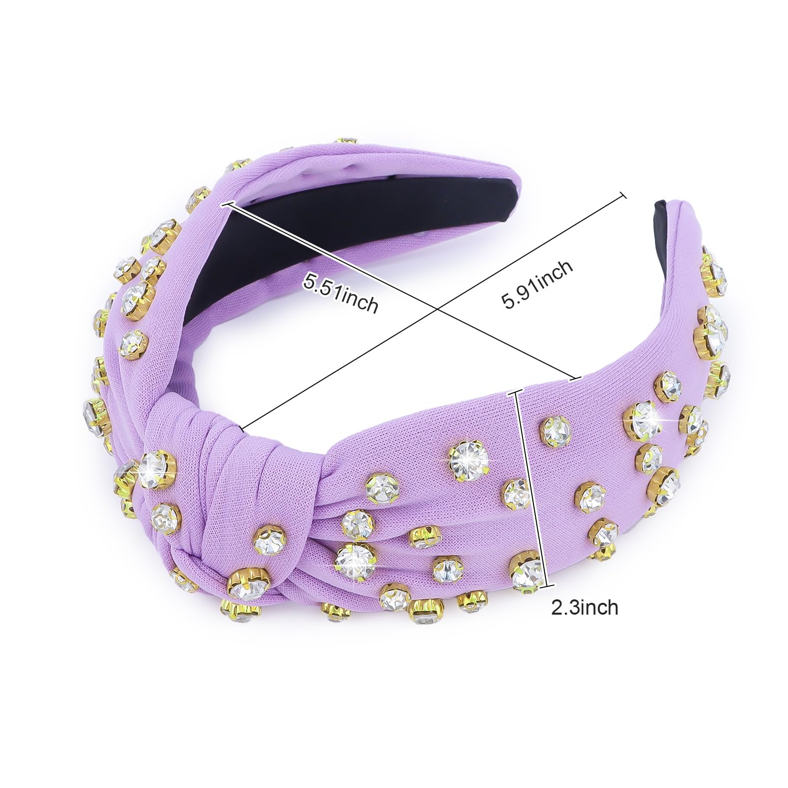 Amazon.com : Uintoon Purple Headband Rhinestone Embellished  display picture 3