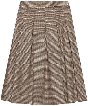 Motivi : Gonna Midi Tinto Filo con Micro Paillettes Beige 44 (Italian Size)  : Amazon.it: Abbigliamento
