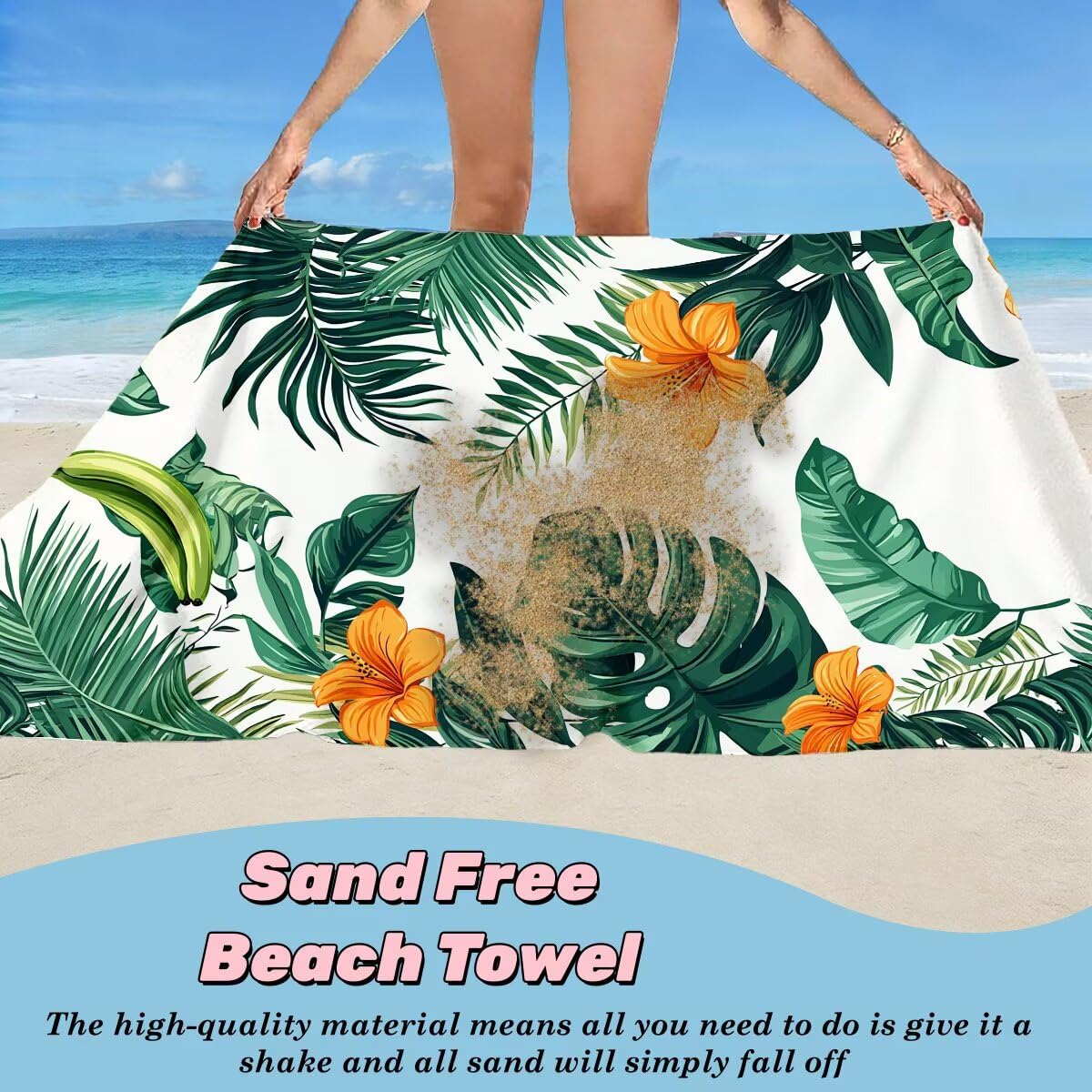 Ręcznik plażowy XXL, 90 x 180 cm, zestaw 2 szt., ręcznik plażowy z mikrofibry, szybkoschnący, do sauny, fitness, bez piasku, ręcznik plażowy, do sauny, duży ręcznik kąpielowy, prezent dla kobiet -4809