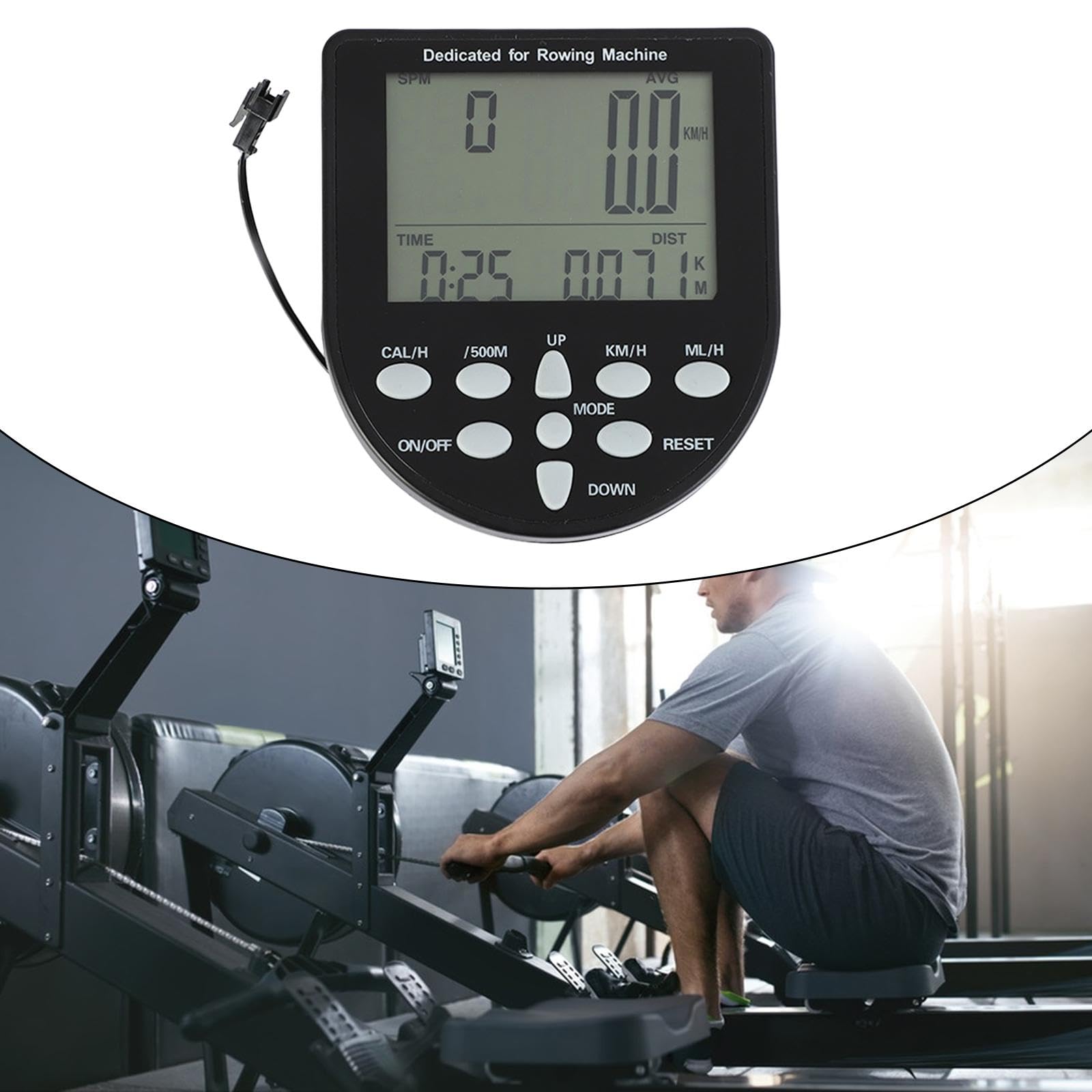 Dickly Moniteur de Compteur de Rameur de Résistance à l'eau pour Vélo de Sport de Vélo D'intérieur