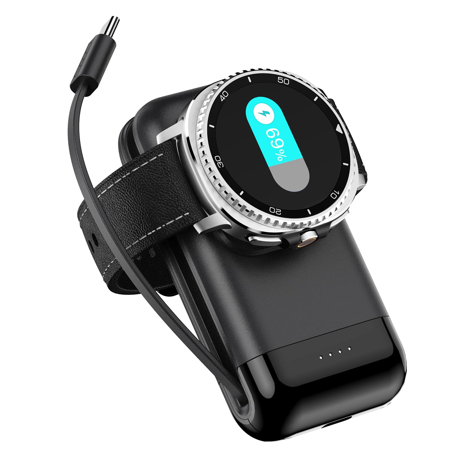 Phelinta Portable Charger for Samsung Galaxy Watch 6/6 Classic/5 Pro/4/Classic/3/Active 2, 6000mAh Power Bank Magnetic Charger for Galaxy Z Fold 5/Flip 5/S23/S22+/S20 Ultra