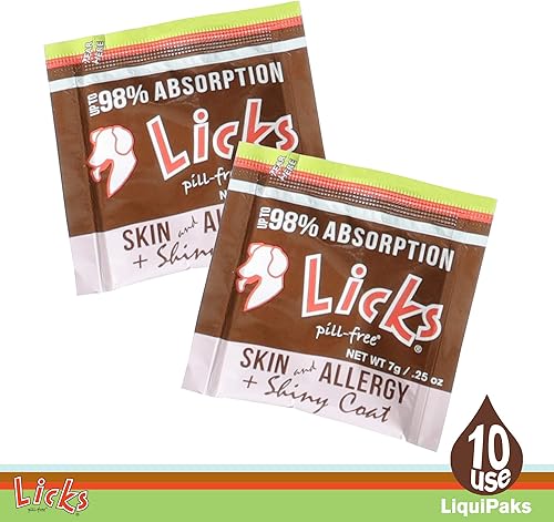 Miniatura 2 de Licks - Alivio de la alergia y la piel del perro sin píldoras, Omega 3, vitaminas y suplementos para aliviar la picazón, suplemento de cúrcuma para