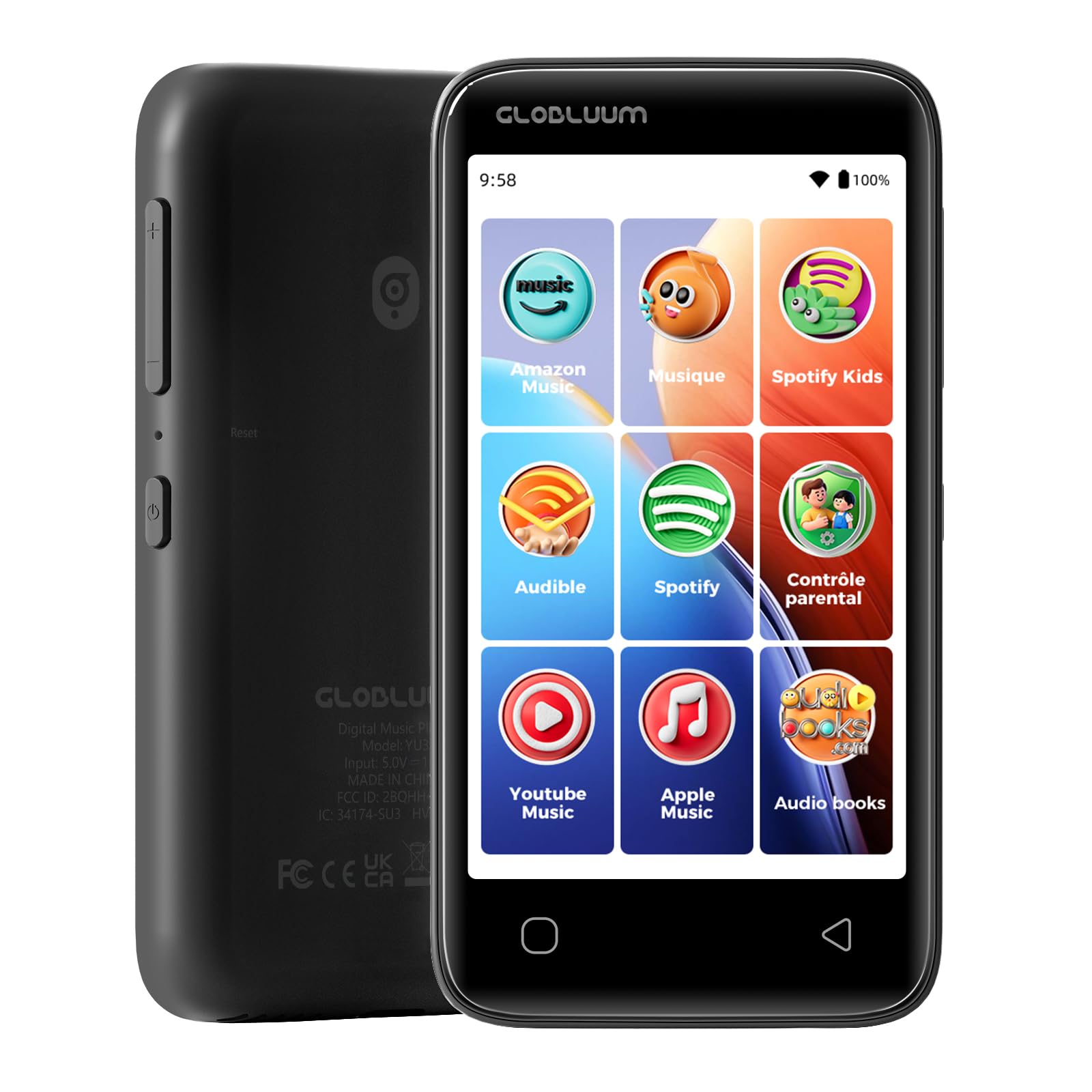 Lecteur MP3 Enfant, Contrôle Parental, 16 Go, Compatible Spotify & Audible