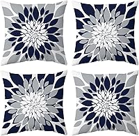 Vista 24 de Qahing Paquete de 4 fundas de almohada impermeables para exteriores de 16 x 16 pulgadas, fundas decorativas cuadradas de jardín para muebles