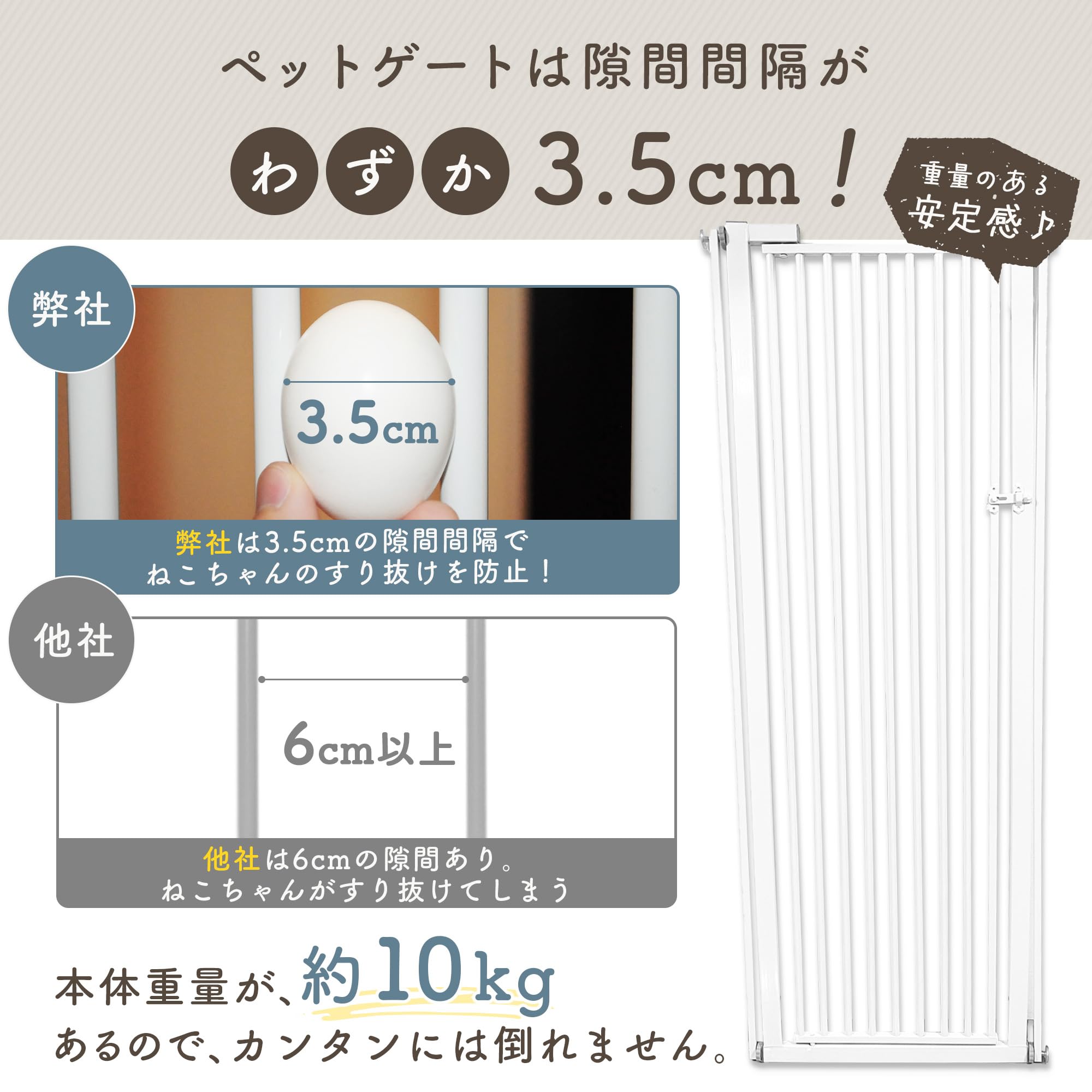 Amazon.co.jp: ペットゲート 猫 190cm ハイタイプ 幅広 猫脱走防止  