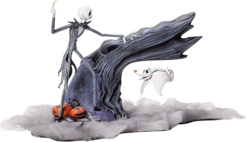 Miniatura 6 de Enesco Grand Jester Studios LEVITATION - Figura de estatua de Jack Skellington y Zero LED, 8.25 pulgadas, multicolor