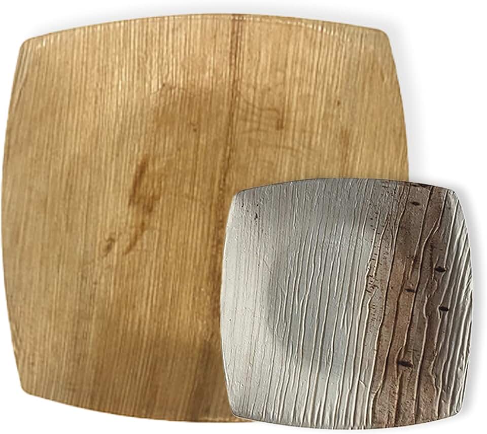 Bio Mart | Ecofriendly, Reusable | Compostable | Biodegradable | Rustic Premium Party, Wedding, BBQ, Catering Plates | USDA Certif