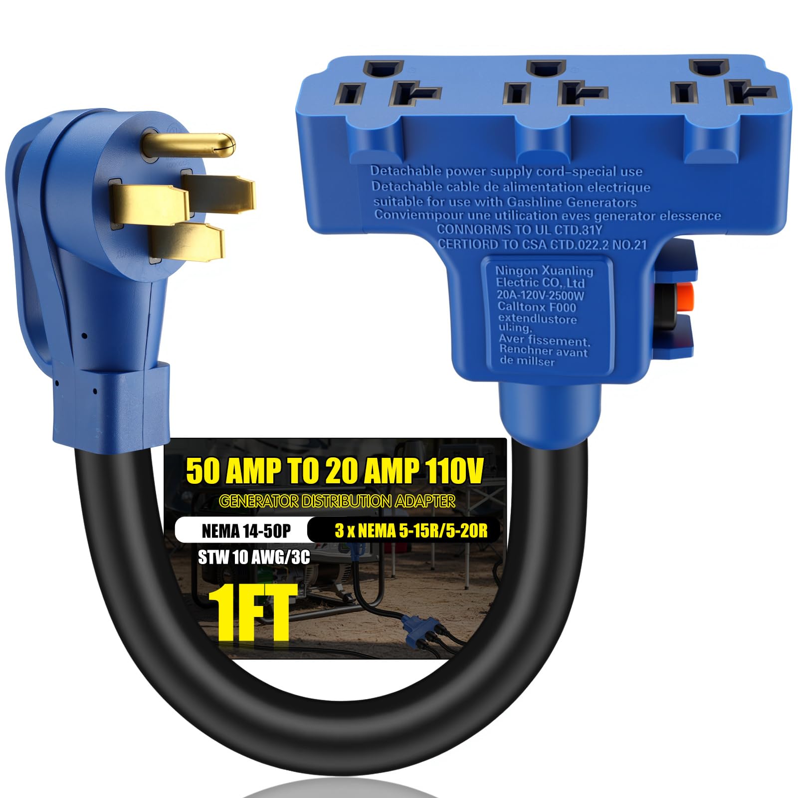 Photo 1 of Kanayu 50 Amp to 110V RV Generator Distribution Adapter