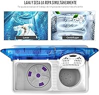 Vista 8 de COSTWAY Lavadora portátil, lavadora de lavandería de 26 libras de capacidad de 26 libras, lavadora de 18 libras y combo giratorio de 8 libras
