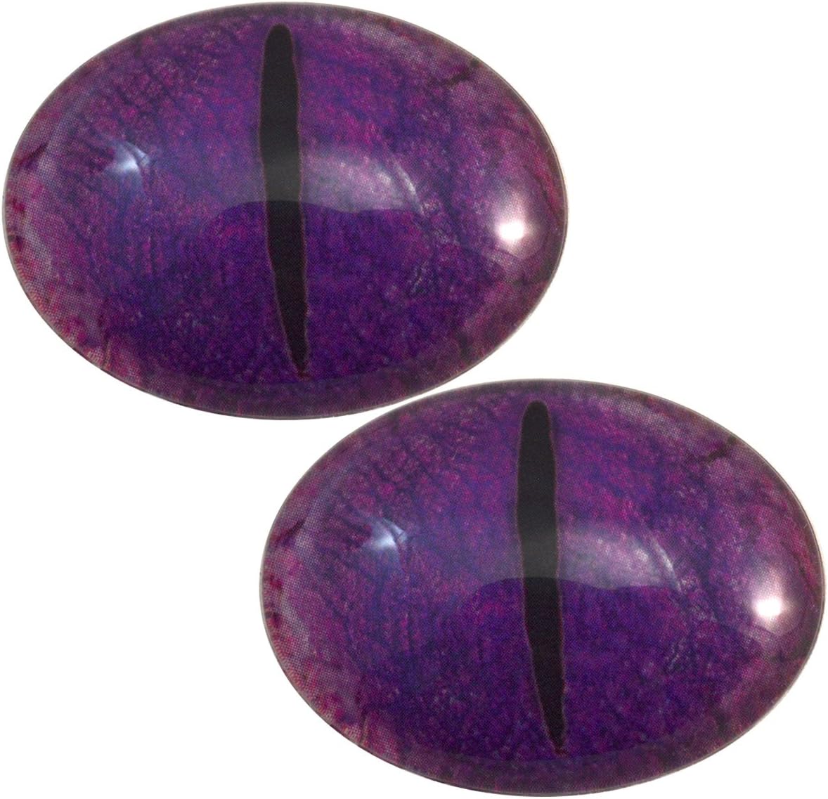 Purple Dragon Oval Glass Eyes Fantasy Taxidermy Art Doll Making, Fantasy Sculptures or Jewelry Crafts Set of 2 (30mm x 40mm)