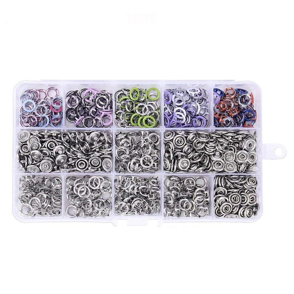 RanDal 200 Set Alicates De Punta De 9.5Mm Anillo Pernos De Presión Broches De Presión De Botón De Ropa