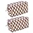 SxoSyo 2 Pcs Cosmetic Bags for Women Makeup Bag Purse Travel Toiletry Zipper Storage Pouch Make up Brushes Organizer for Gifts (Checkered, Purple 2)