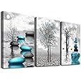 SERIMINO Framed Abstract Wall Art for Living Room Boho Wall Decor Navy Blue Orange Terracotta Pictures Modern Nordic Minimalist Artwork for Bedroom Bathroom Kitchen Paintings for Home Decorations