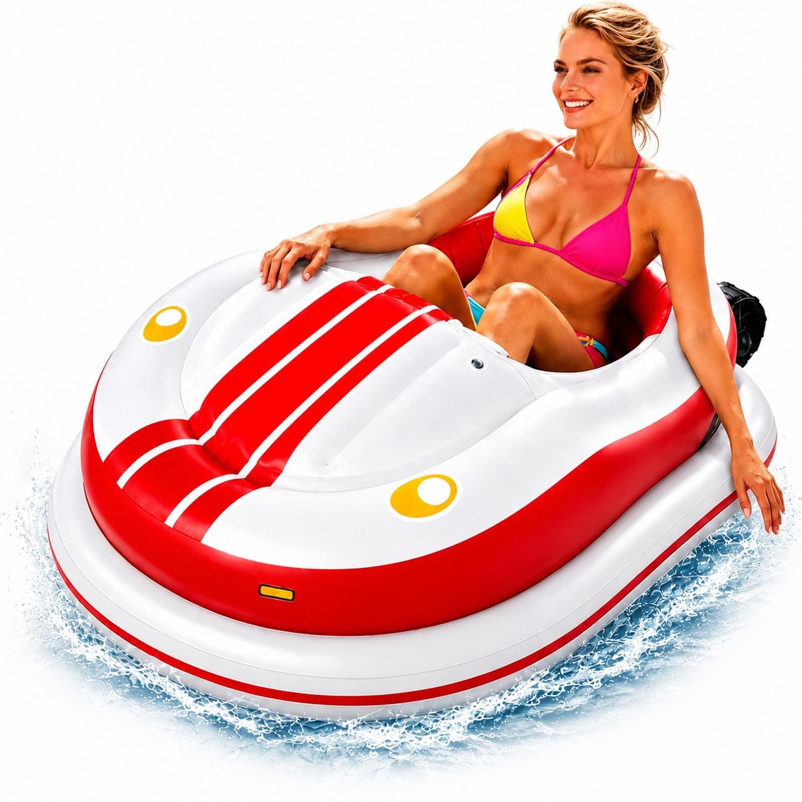 Lealovengzh Red Motorized Pool Float With 360° Joystick For Adults And Pool Parties