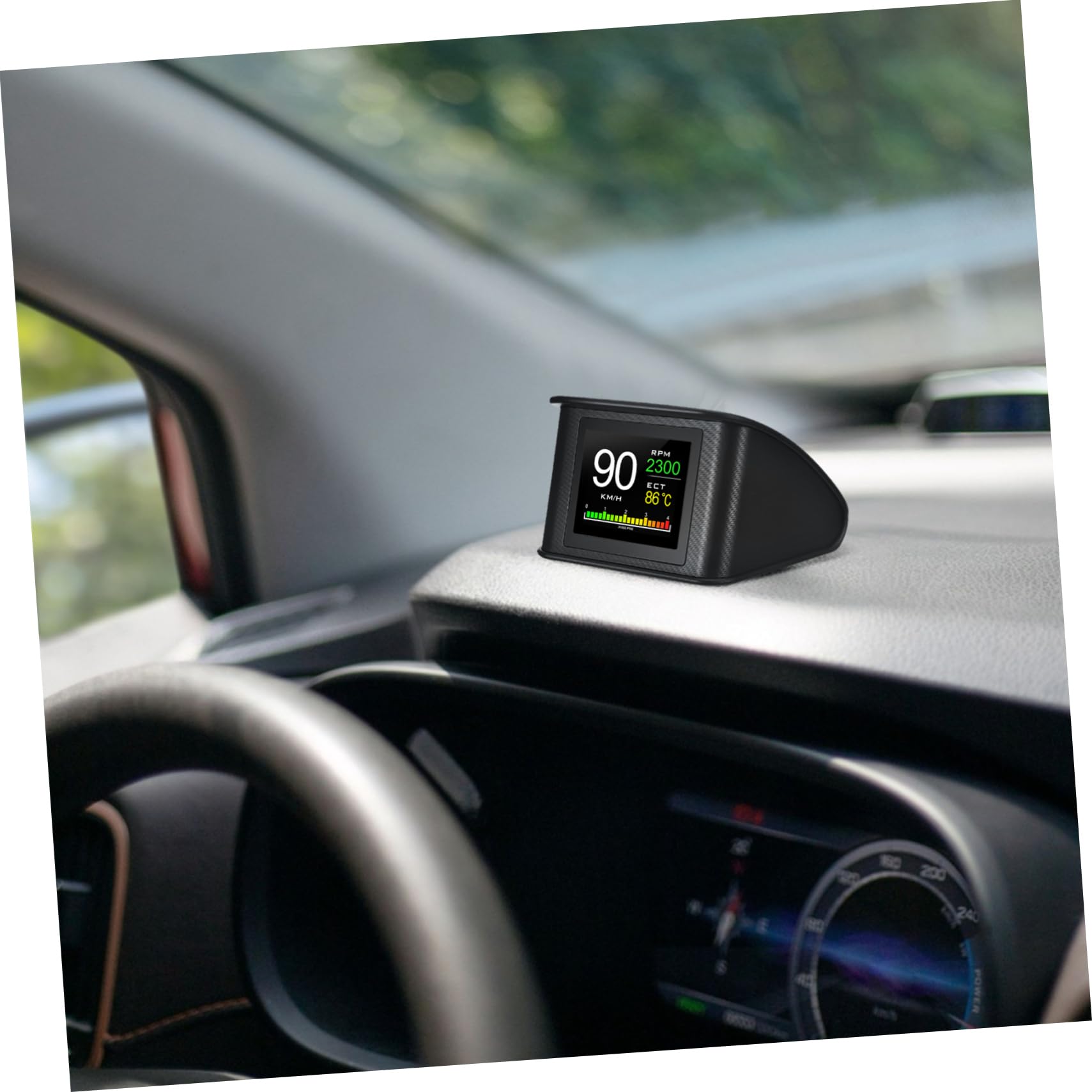Uonlytech Display Hud Portatile per Auto con Tachimetro Digitale e Navigazione, Schermo Lcd Abs e Pc, per Viaggi e Guida a Lunga Distanza