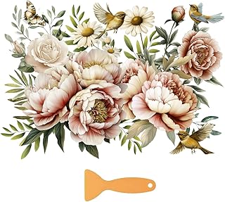 3 Sheets Vintage Flower and Bird Rub on Transfers for Crafts and Furniture 12×6inch