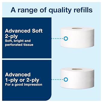 Tork Twin Mini Jumbo Toilet Paper Roll Dispenser Black T2, Protects Rolls, Elevation Range, 5555290