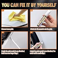 Vista 4 de cocomfix Pintura de Retoque para Automóviles (Blanco), Lápiz de Pintura de Retoque Automotriz, Reparación de Rayones de Pintura de Automóvil Dos