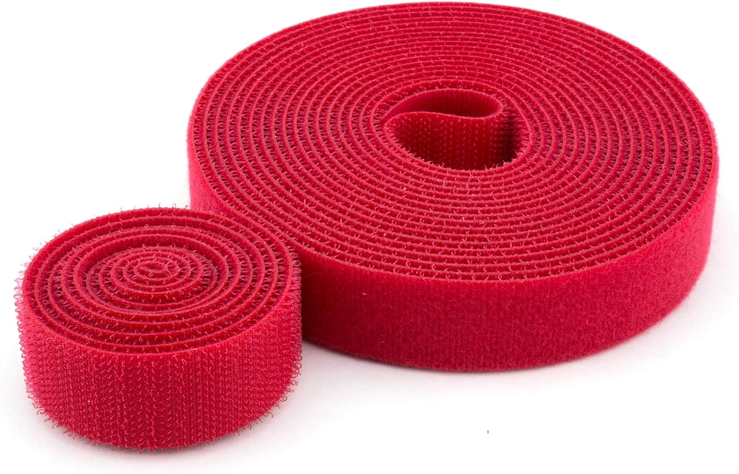 Secure 3/4 Inch Continuous Red Hook and Loop Wrap for Cable Management and Organization in Home or Office - 5 Yards