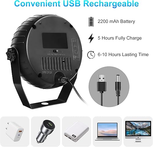 Miniatura 3 de Luces estroboscópicas con batería para Halloween – Luz de fiesta recargable activada por sonido, luz estroboscópica inalámbrica por control remoto