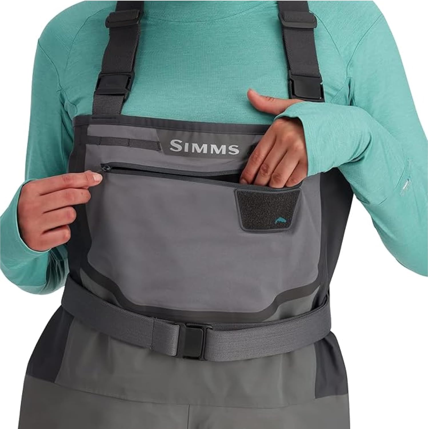 Simms Women’s Freestone Stockingfoot Chest-High Fishing Waders - Durable, Breathable, Performance-Driven Waterproof Fly Fishing Waders for Women, Slate, Small Full