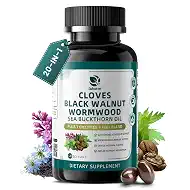 Lukaree Wormwood Black Walnut Clove Cleanse for Humans Softgels, 20-in-1 Extra Strength | Gut Cleanse & Digestive Health w/ 7 Oils & 7 Enzymes | Concentrated, Men & Women Natural Herb - 120 CT