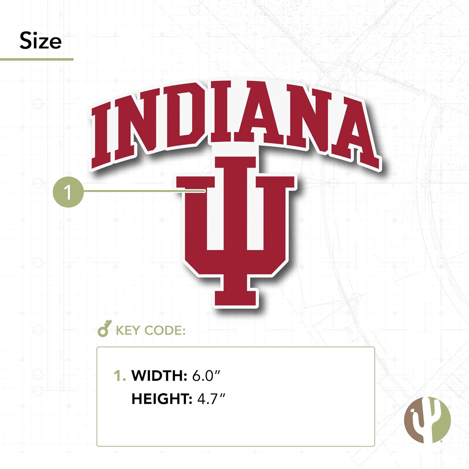Desert Cactus Indiana University Sticker Bloomington Hoosiers Vinyl Decal Laptop Water Bottle Car Scrapbook (IND 1) - Image 3