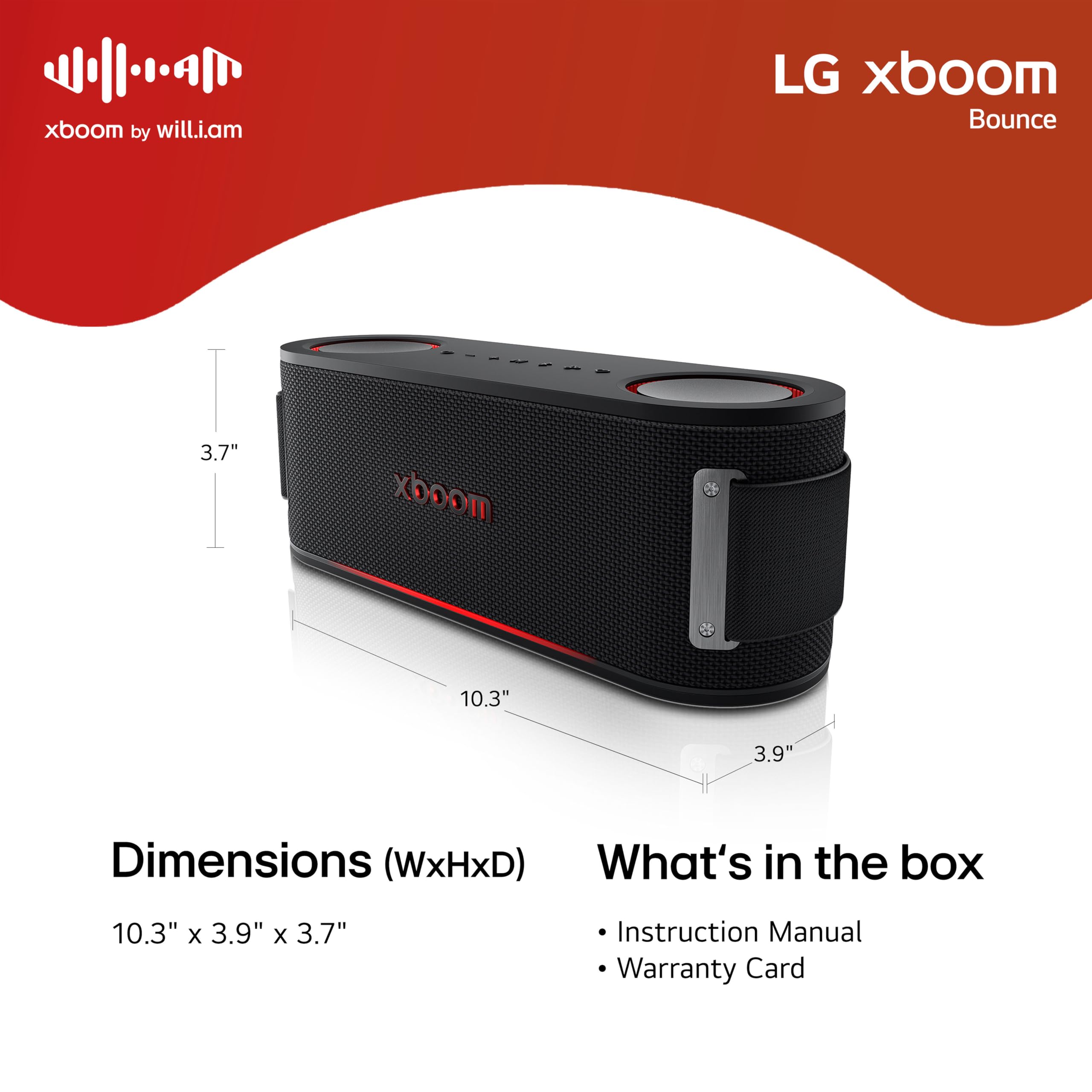 LG xboom Bounce Core por will.i.am, som exclusivo xboom, alto