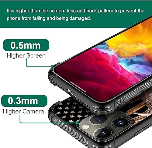 Vista 139 de Funda compatible con iPhone 13 Pro, diseño de patrón para iPhone 13 Pro, fundas para mujeres y niñas, Betsy Ross 13 estrellas de madera con bandera