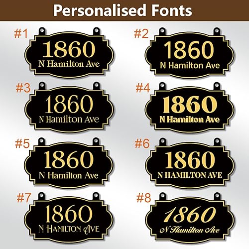 Miniatura 5 de Letrero de dirección colgante, letrero de número de casa personalizado, números de buzón para exterior, placas de dirección de metal, de una o dos