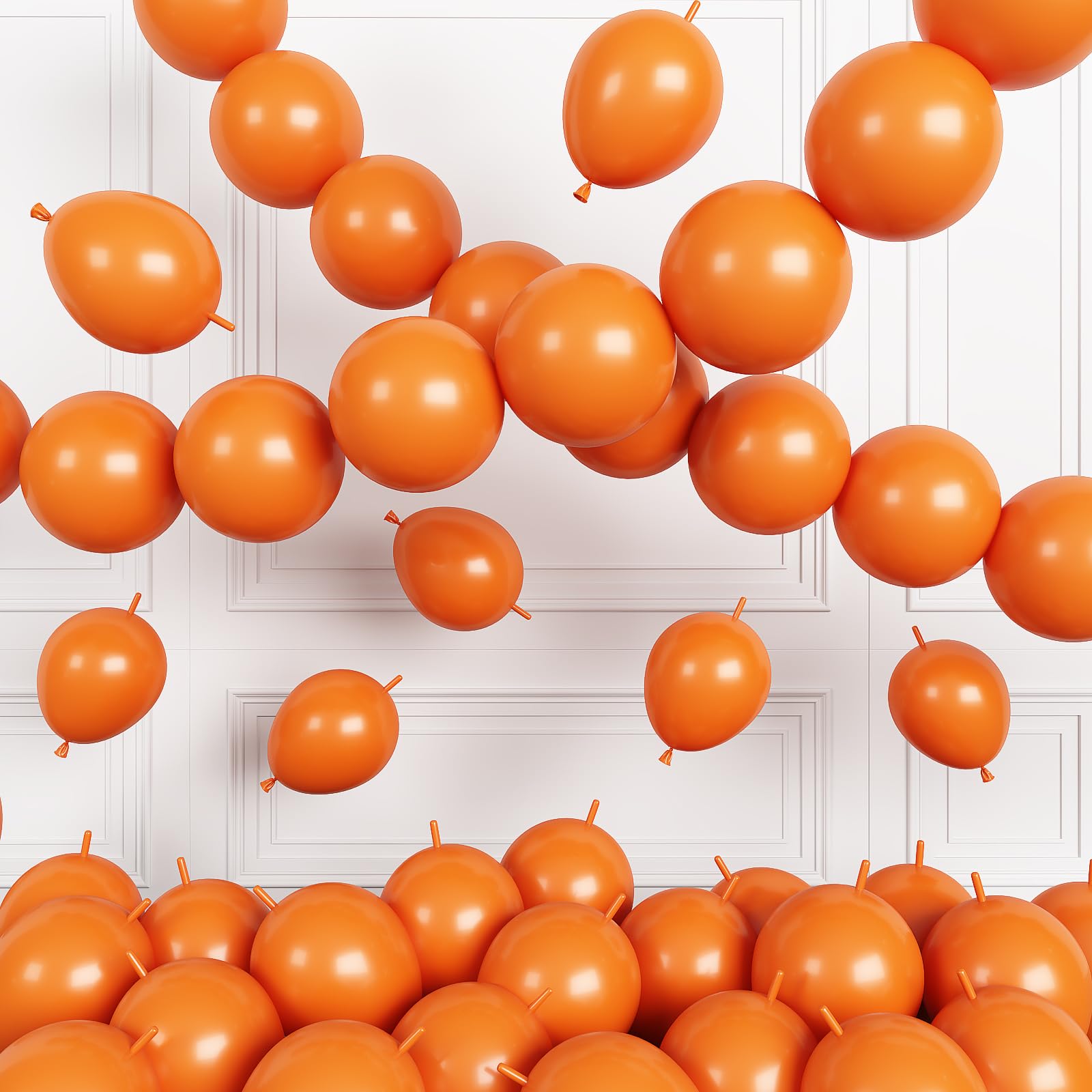 Orange Link Balloons,120Pcs 6Inch Orange Linking Balloons