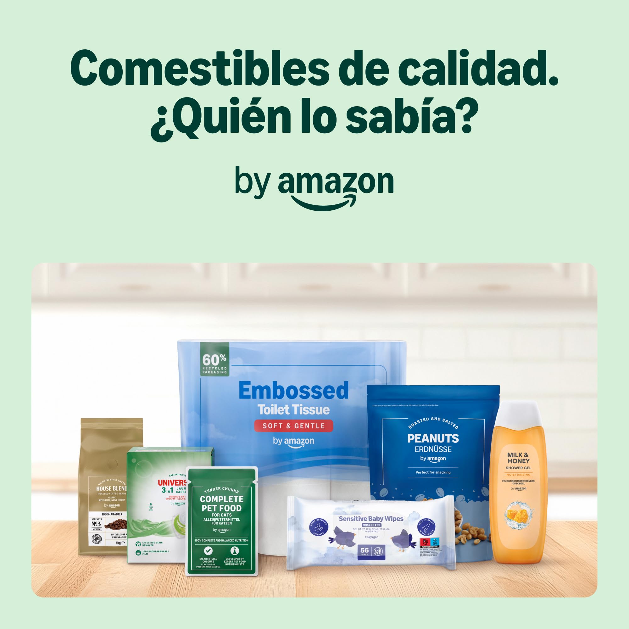 by Amazon Comida húmeda para Gatos Adultos sin Cereales Selección de Carne en Caldo, 4.76 kg (56 Paquetes de 85g) (Antes Lifelong)