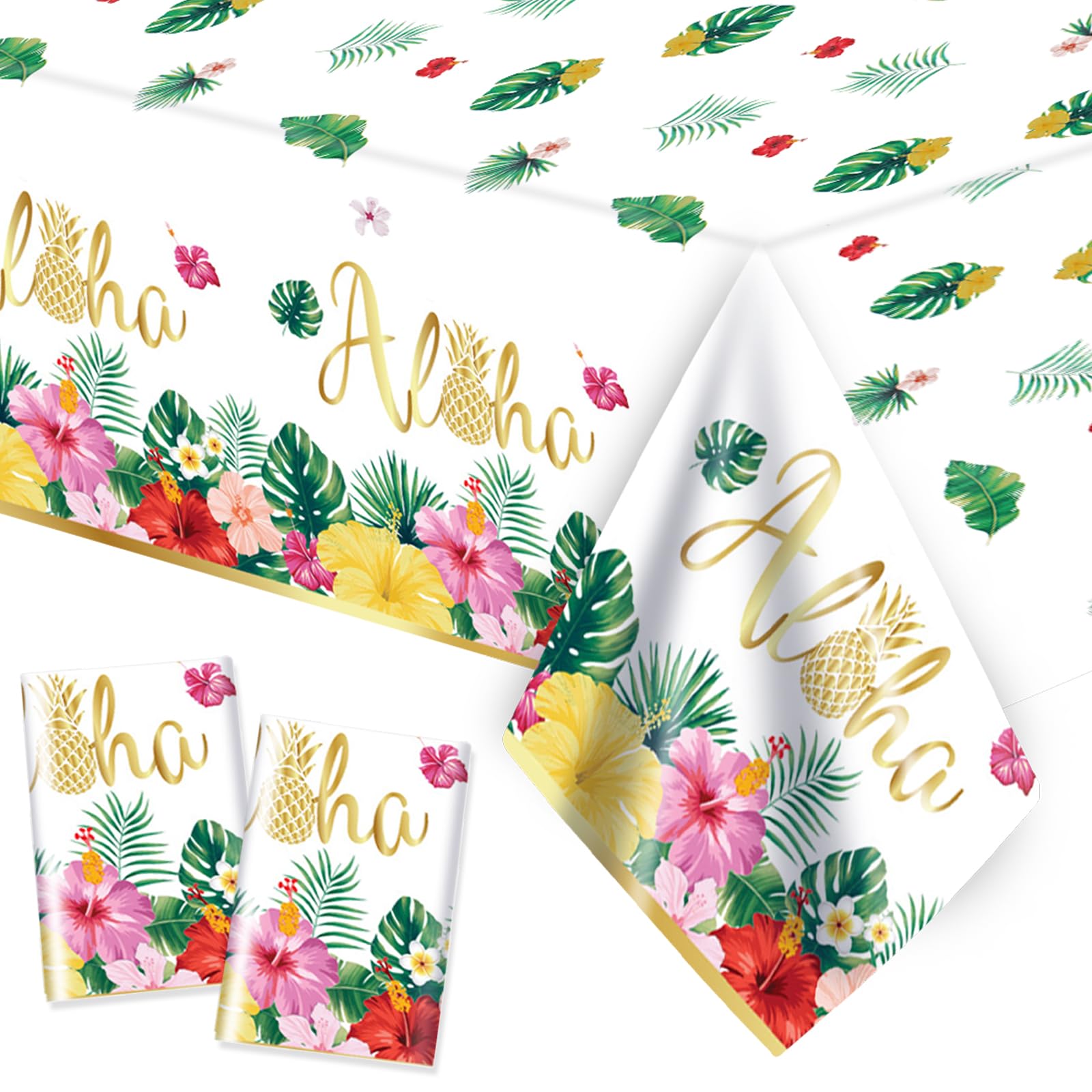 Nappe hibiscus hawaïen pour anniversaire et buffet