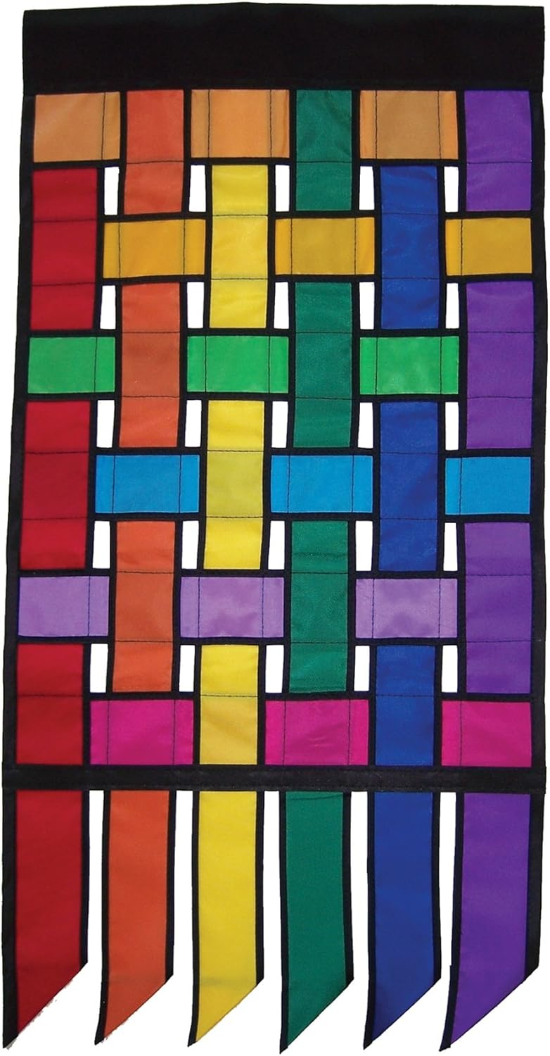 In the Breeze Rainbow Weave House Banner with Tails (28 x 40 house banner) (4354)