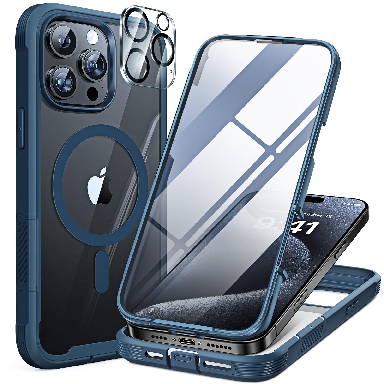 Miracase für iPhone 17e Hülle & iPhone 16e Hülle für MagSafe,[360° Ganzkörper-Stoßfest],integrierter Kratzfester Panzerglas-Schutz,Voll-Kameraschutz,langlebige, Handyhülle für iPhone 17e/16e,Minzgrün