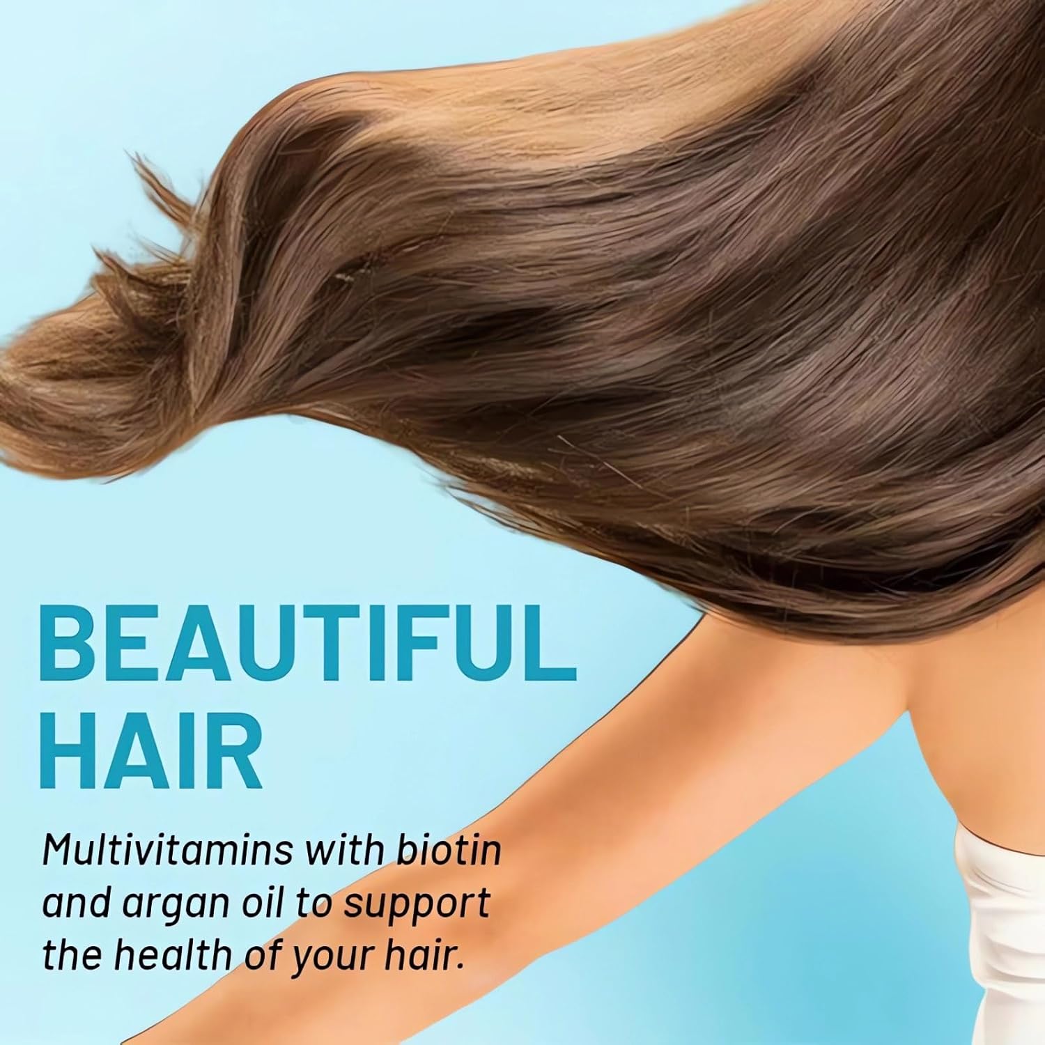 Hair Skin Nails Vitamins Gummies with Collagen, Vitamin C, Sodium, for All Ethnicities & Types, Men & Women, Strawberry Flavor, 60 Count - Image 4