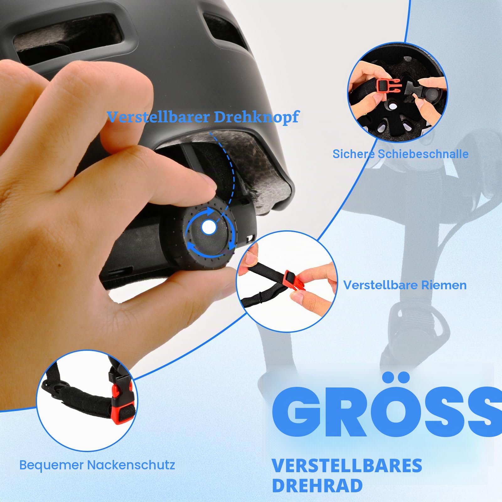 Verstellbarer Fahrradhelm Skaterhelm für Mädchen Jungen Kinder Jugend Erwachsene, Kinder Schutzhelme für Multi-Sportarten Fahrrad Skateboard Skaten