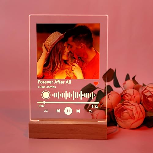 Miniatura 9 de Canción acrílica personalizada con foto, canción favorita personalizada con álbum de fotos, marcos de fotos personalizados con placa de música